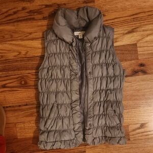 Coldwater Creek Silver Quilted Vest Sz Small